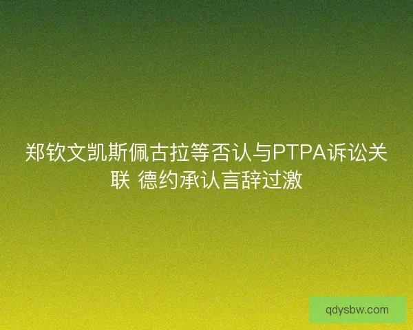 郑钦文凯斯佩古拉等否认与PTPA诉讼关联 德约承认言辞过激