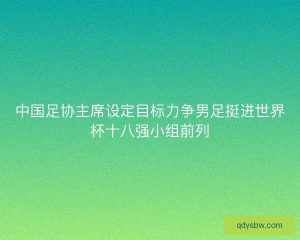 中国足协主席设定目标力争男足挺进世界杯十八强小组前列
